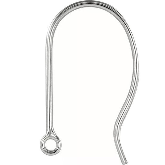 1 Single 14K White Gold 14.5 x 8.5 mm French Wire Earring Top