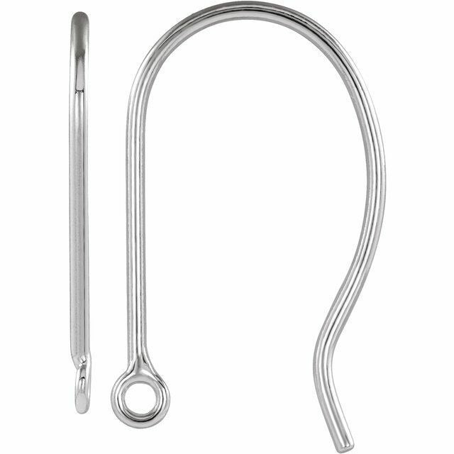 1 Single 14K White Gold 14.5 x 8.5 mm French Wire Earring Top