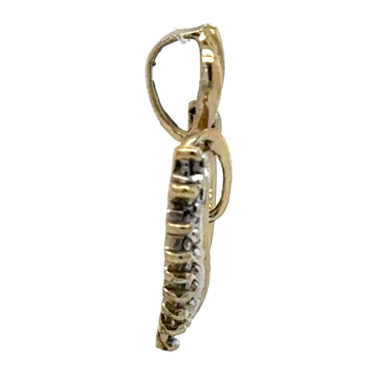 1/6ctw Diamond Heart Pendant 10k Yellow Gold 1.0g