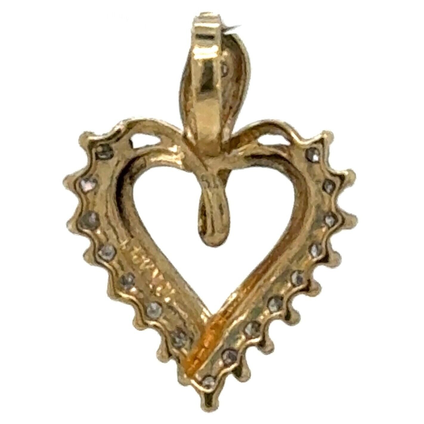 1/6ctw Diamond Heart Pendant 10k Yellow Gold 1.0g