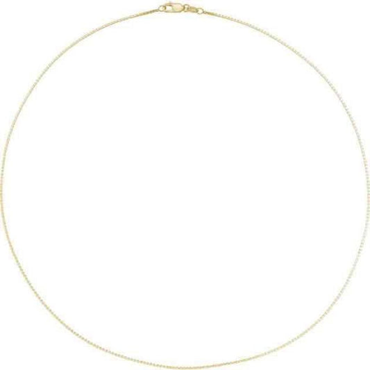 1mm 18 inch Box Chain Necklace 10k Yellow Gold