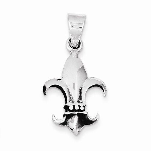 FLEUR-DE-LIS Charm Pendant REAL SOLID .925 STERLING SILVER