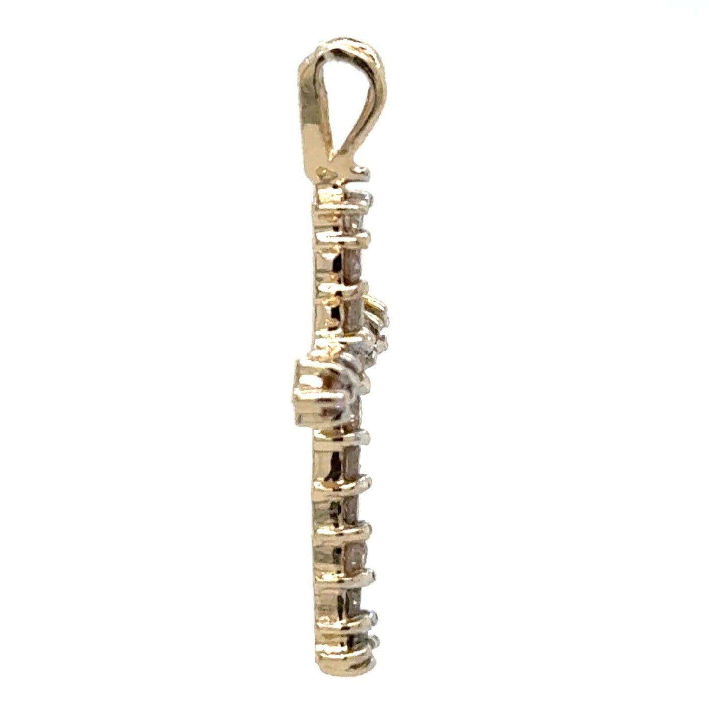 1/3ctw Diamond 10k Yellow Gold Cross Pendant 1.4g