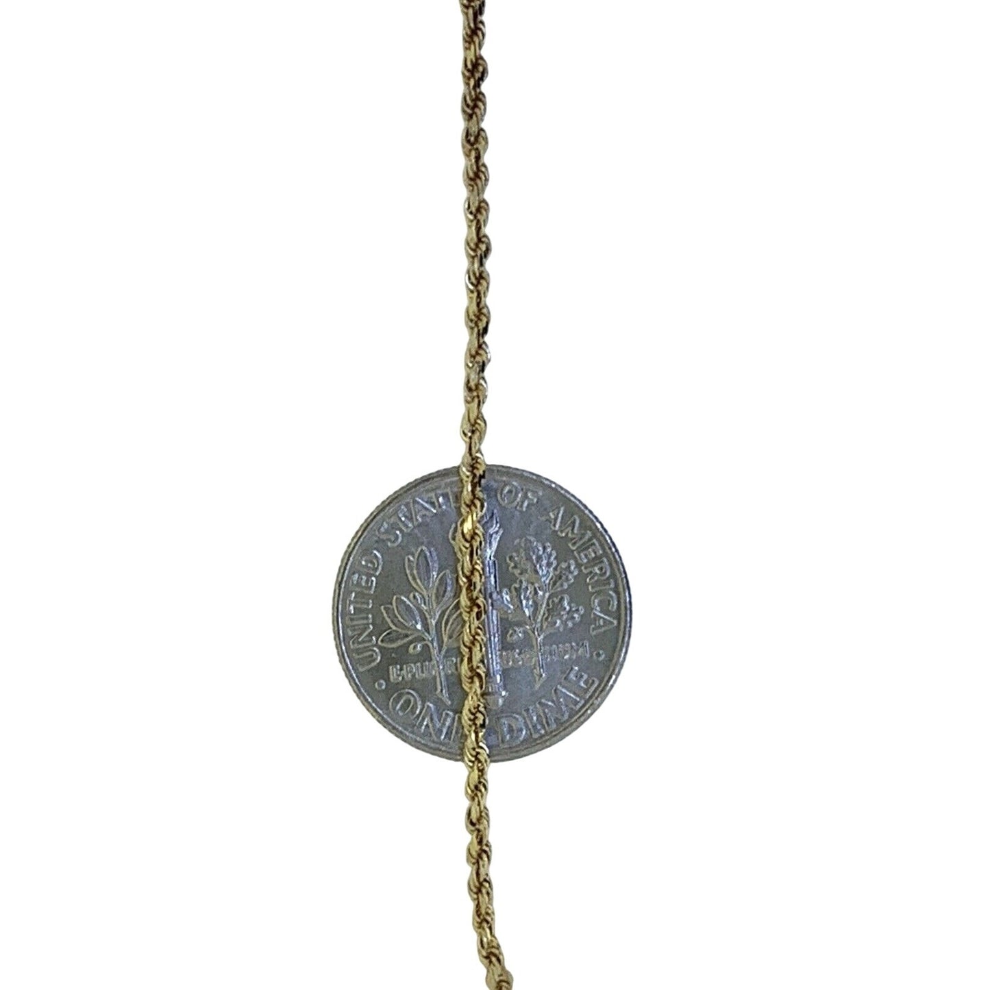 1.4 mm Rope 18 inch Chain REAL SOLID 14 k Yellow Gold 3.8 g