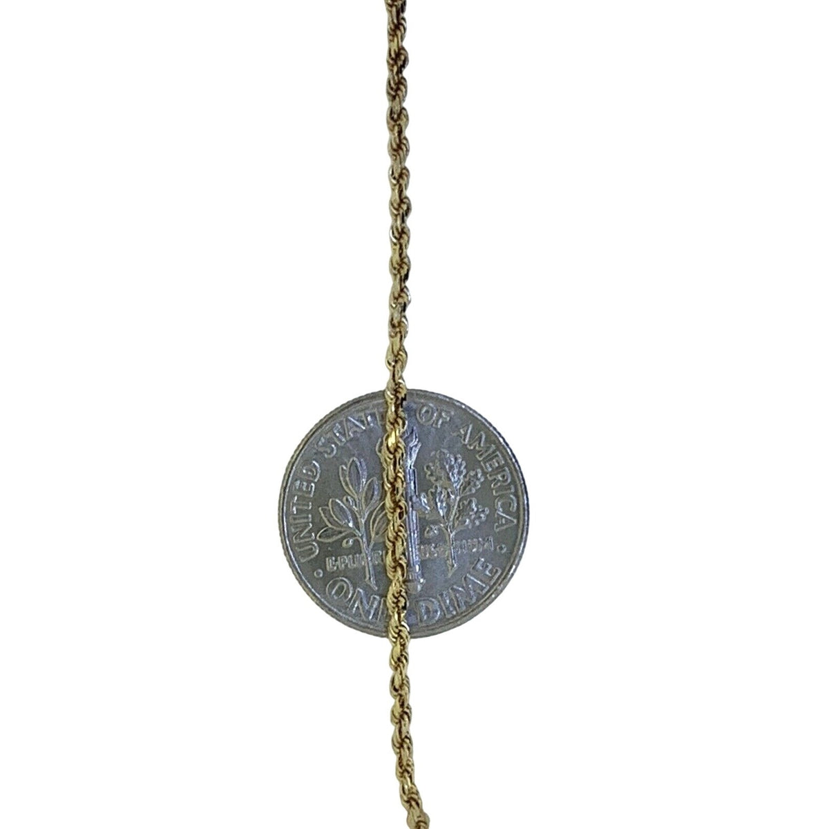 14k Yellow Gold 1.4mm Rope 18 inch Chain Necklace 3.8g