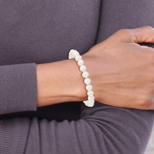 Freshwater Cultured Pearl Stretch Bracelet 6-7mm White