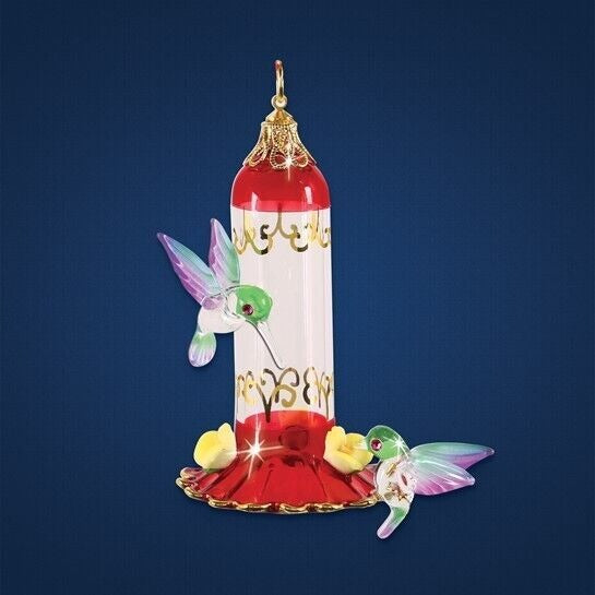 Glass Baron Handcrafted Hummingbird Feeder Ornament
