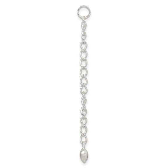 2 Inch Sterling Silver Extender Heart & Drop Accents