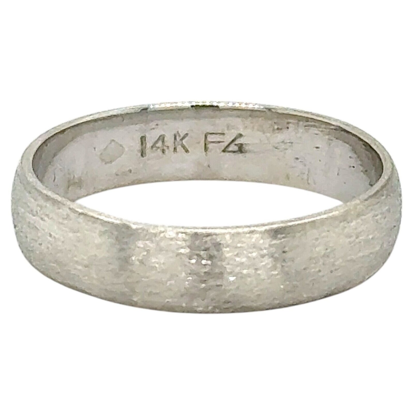14k White Gold 4mm Wedding Band Ring 2.3g Size 5.5