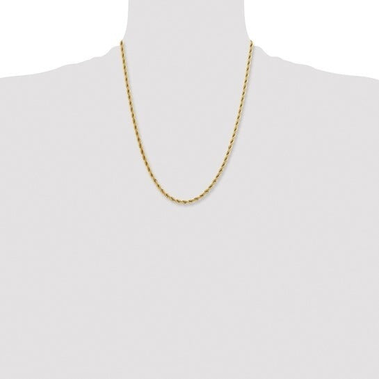Chisel Stainless Steel Yellow IP-plated 4mm Rope 22" Chain Necklace