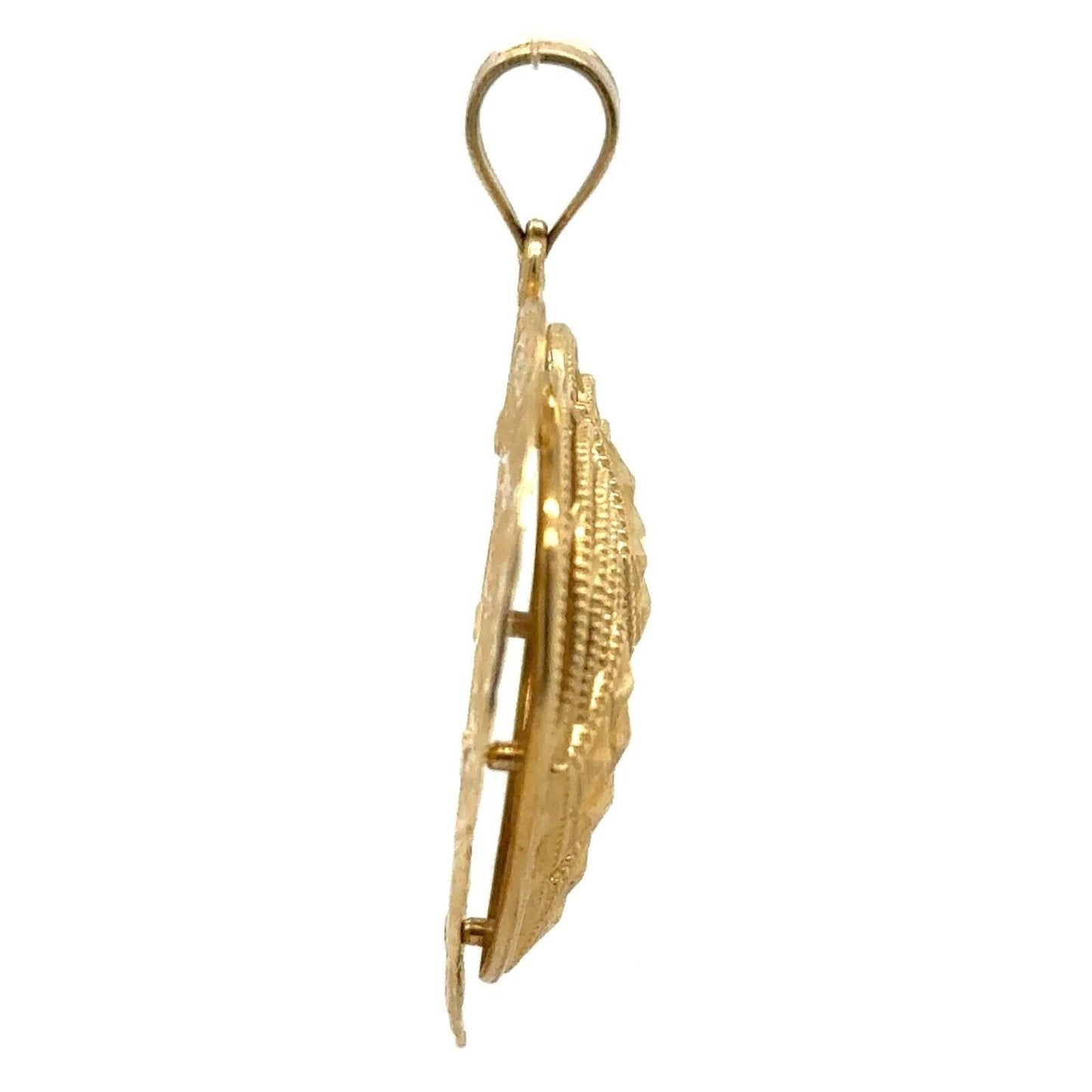 14k Yellow Gold Filigree Heart Pendant 5.6g