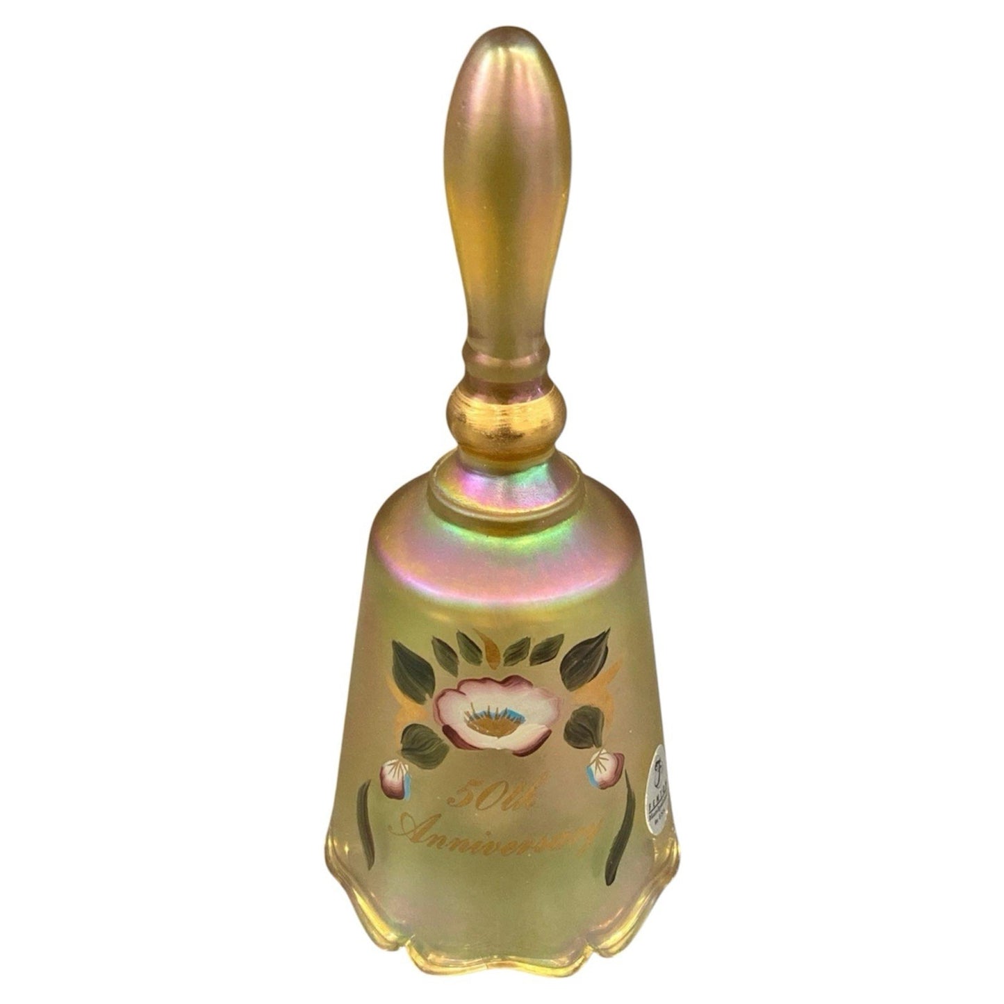 Fenton 50th Anniversary Bell 7463 51 Signed gold iridescent Color
