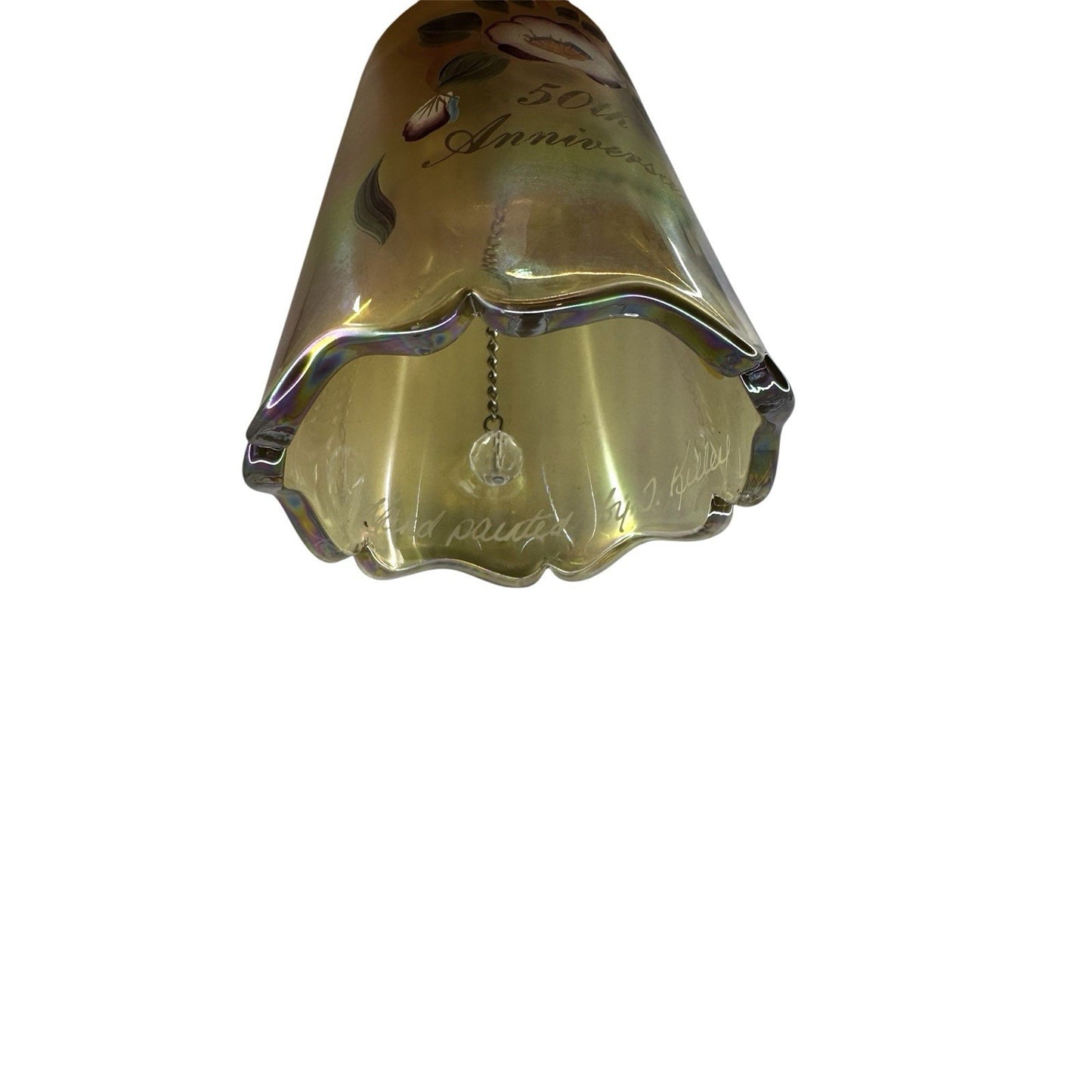 Fenton 50th Anniversary Bell 7463 51 Signed gold iridescent Color