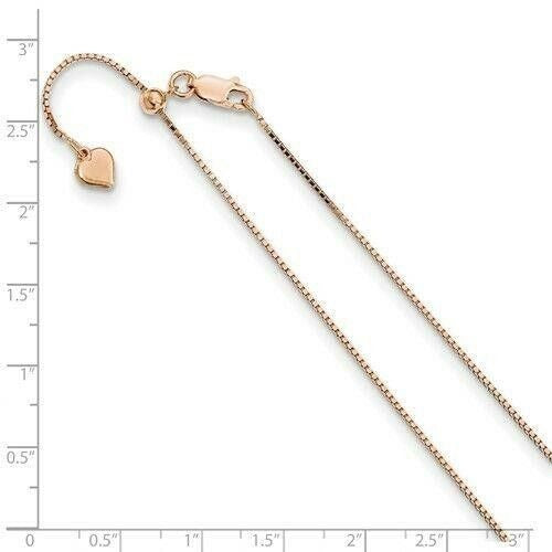 Sterling Silver Rose Gold-plated Adjustable .95mm Box Chain 22 inch