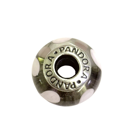 Pandora Pink Swirly Swirl Murano Glass Charm Bead Sterling Silver