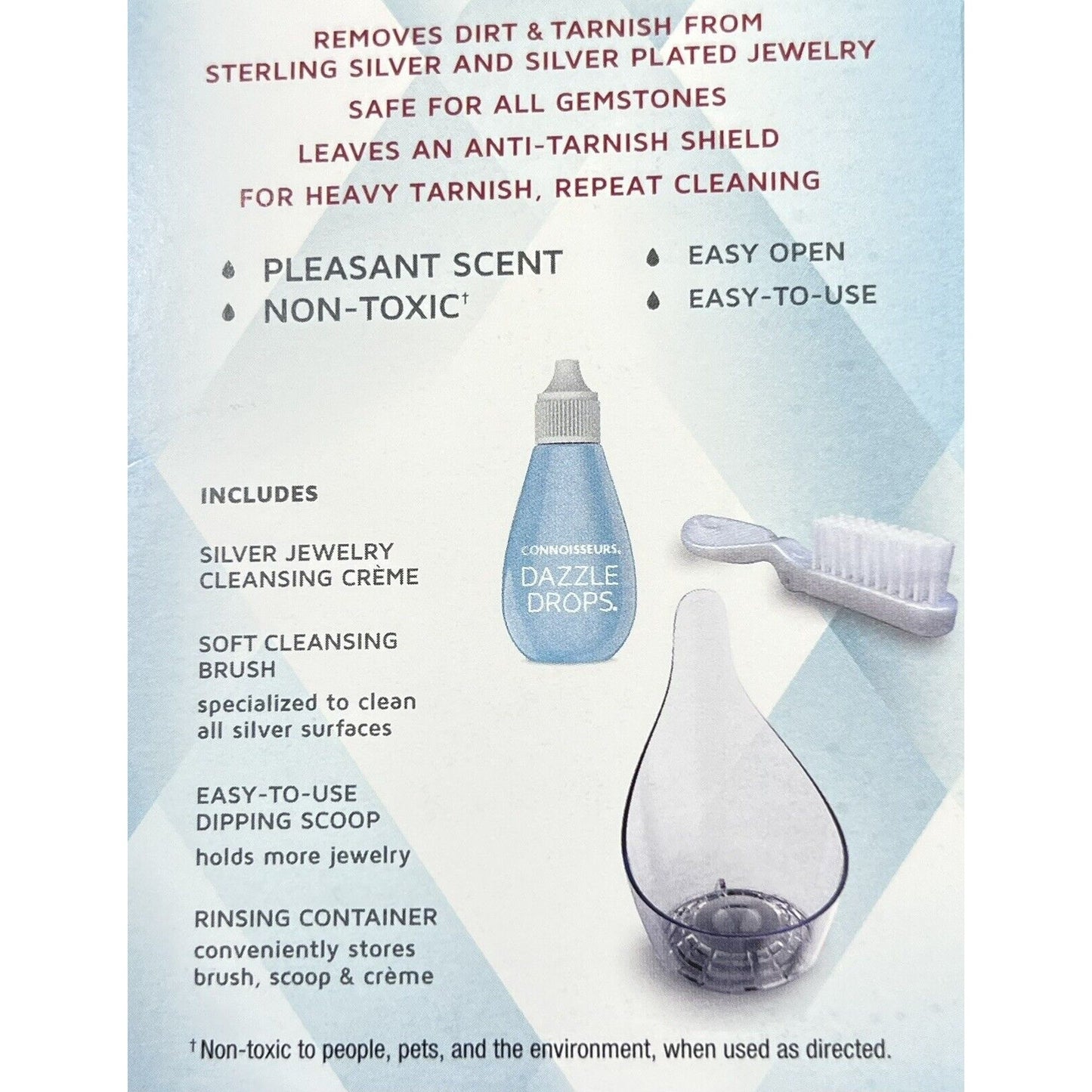 CONNOISSEURS Dazzle Drops Silver Jewelry Cleansing Creme Kit Non-Toxic