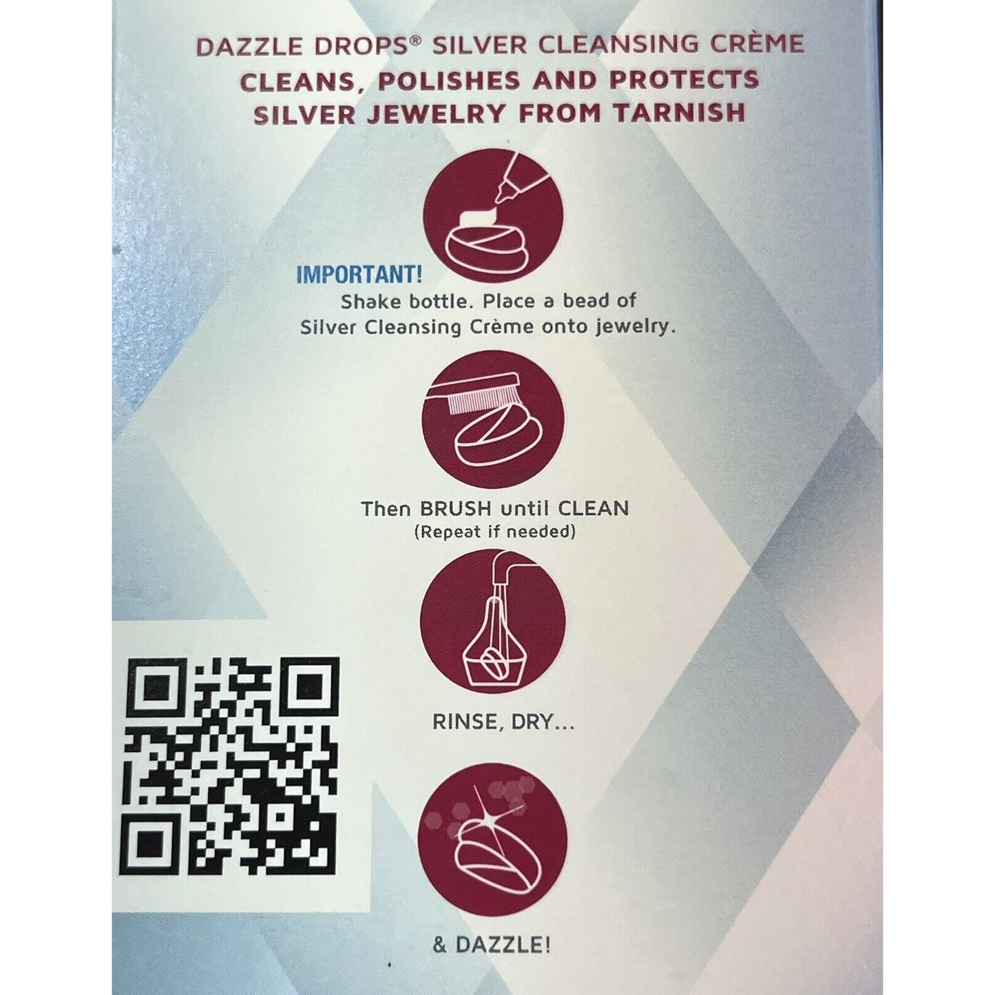 CONNOISSEURS Dazzle Drops Silver Jewelry Cleansing Creme Kit Non-Toxic