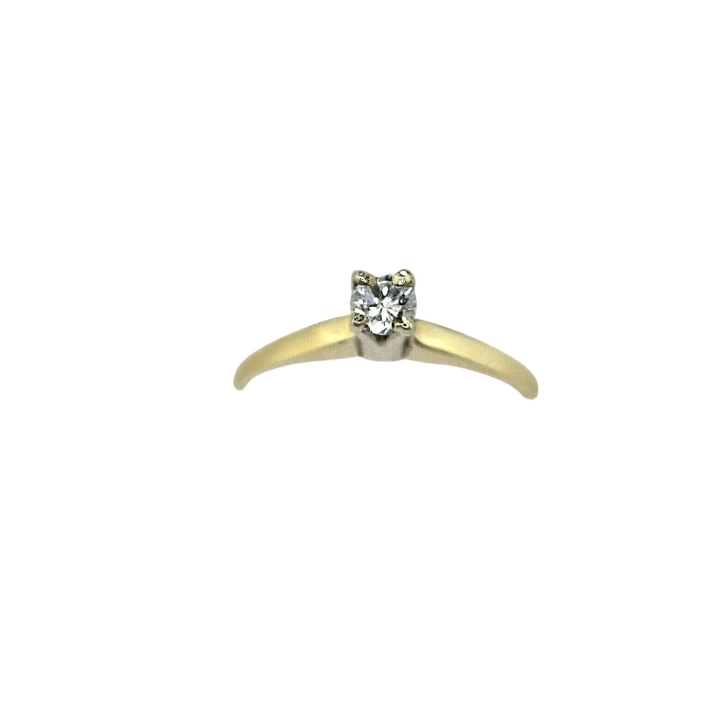 1/5 Ct Diamond Solitaire Ring 14K Yellow Gold Size 7.75