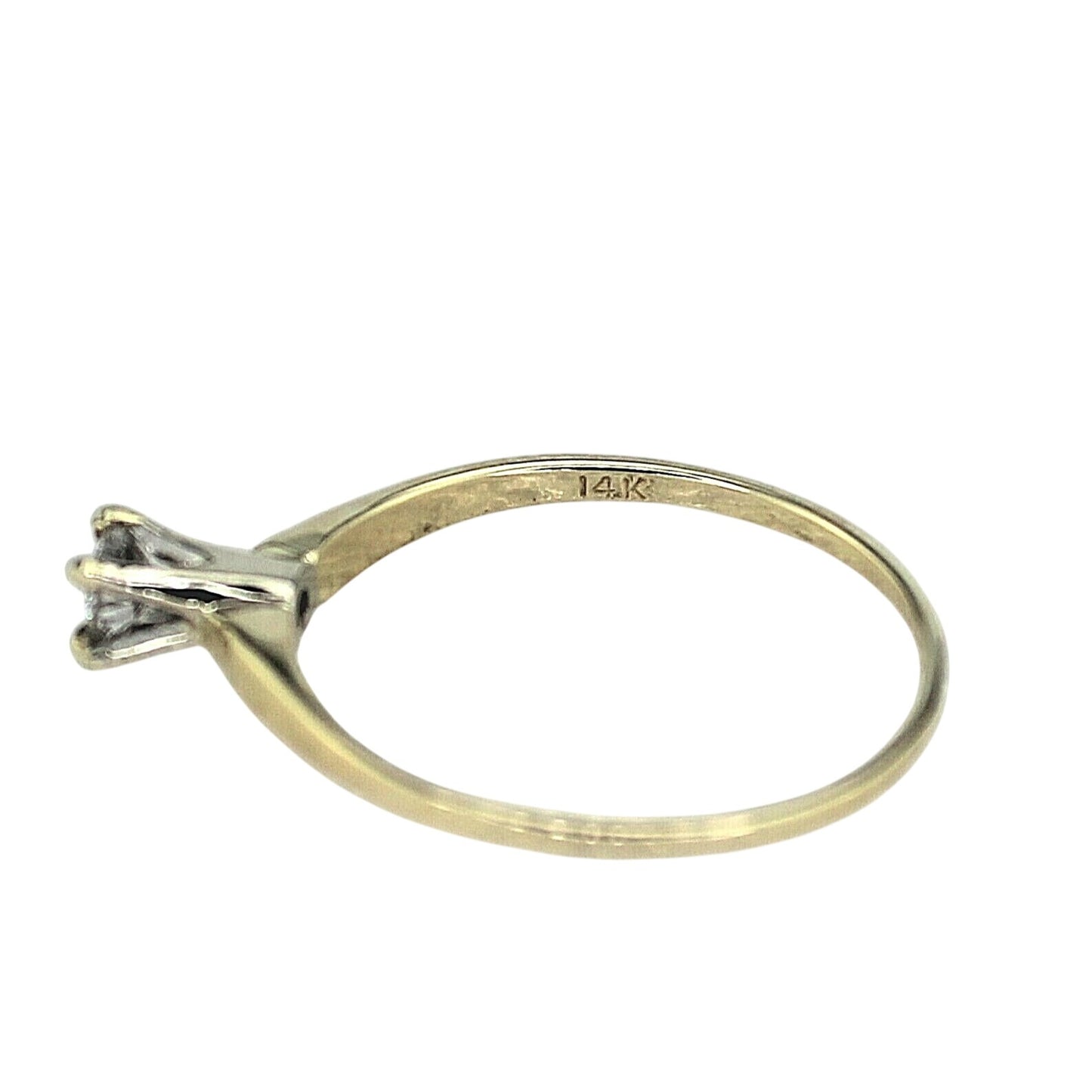 1/5 Ct Diamond Solitaire Ring 14K Yellow Gold Size 7.75