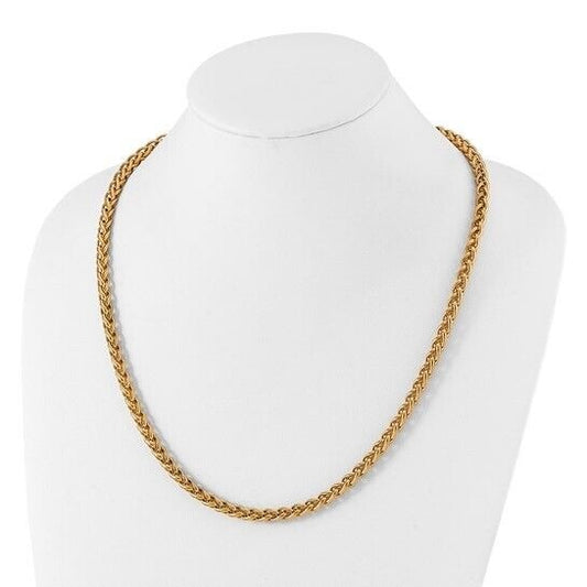 Chisel Stainless Steel Yellow IP-plated 6mm Spiga 24 inch Chain Necklace