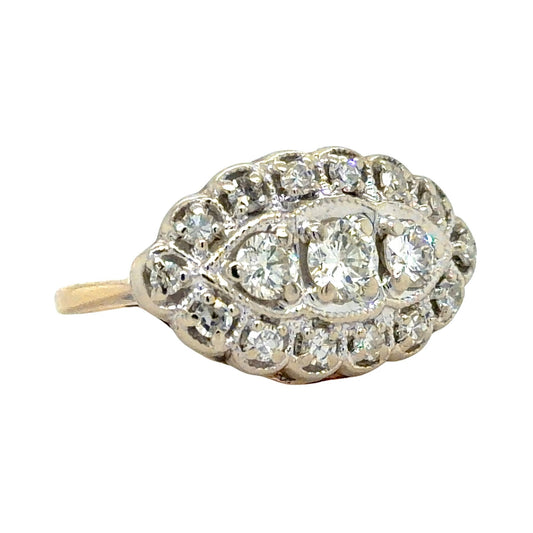 Vintage 4/5ctw Diamond 14k Yellow Gold Ring 4.4g Size 6