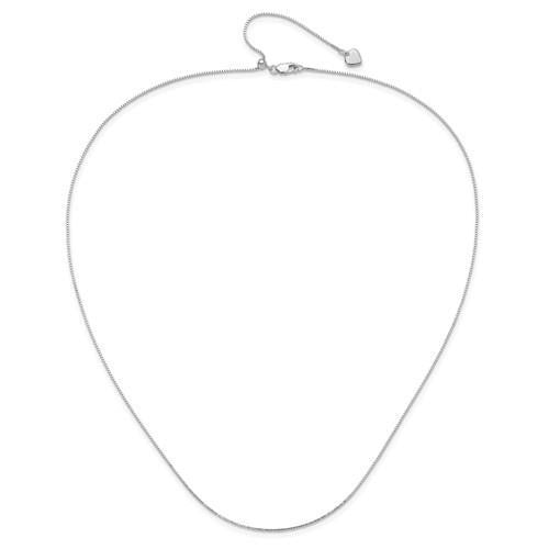 Leslies Sterling Silver Adjustable .85mm 22-Inch Box Chain Necklace With Heart Charm