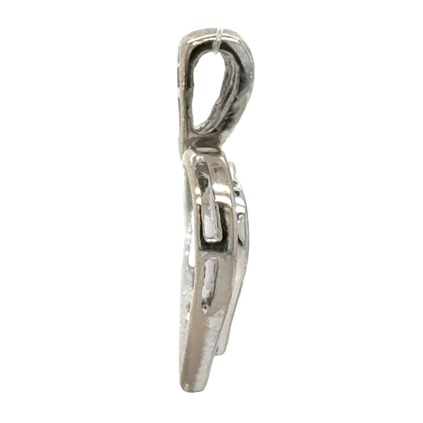 1/2ctw Diamond 10k White Gold Heart Pendant 1.9g