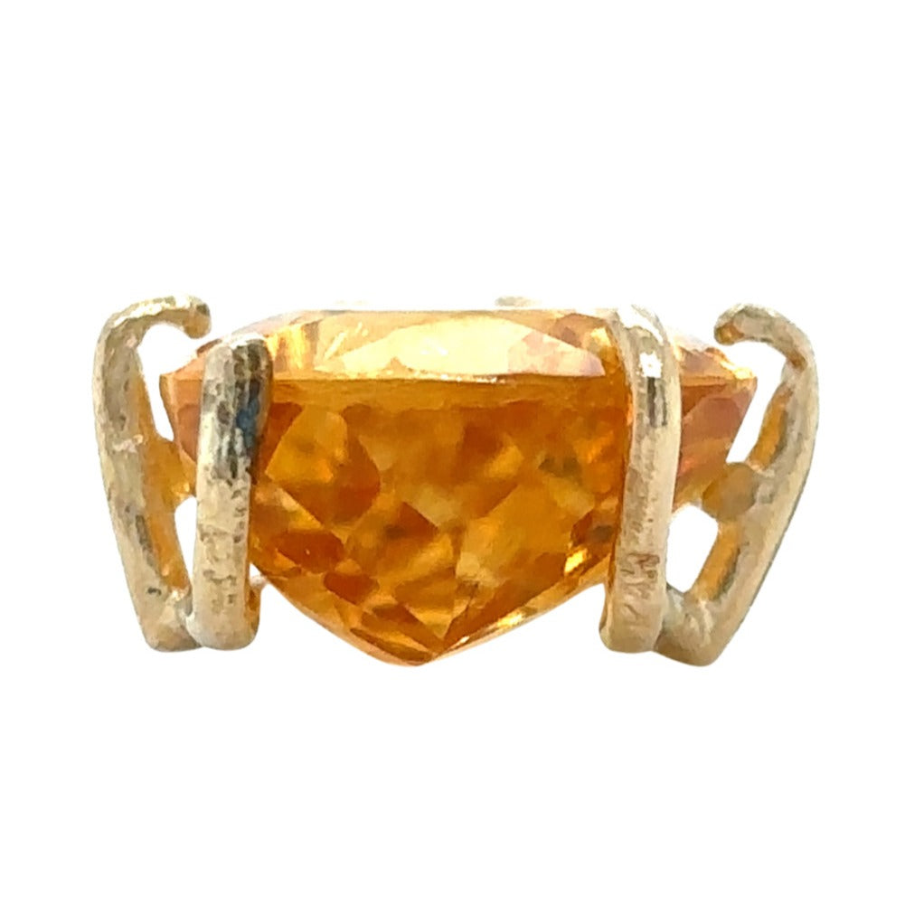 14k Yellow Gold Citrine & Diamond Pendant 3.0g