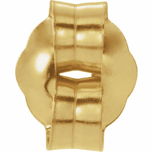 Real 14K Yellow Gold Push-On/Screw-Off Earring Back with 3.7 mm Pad
