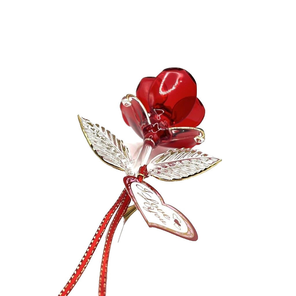 Glass Baron Long Stem Red Rose
