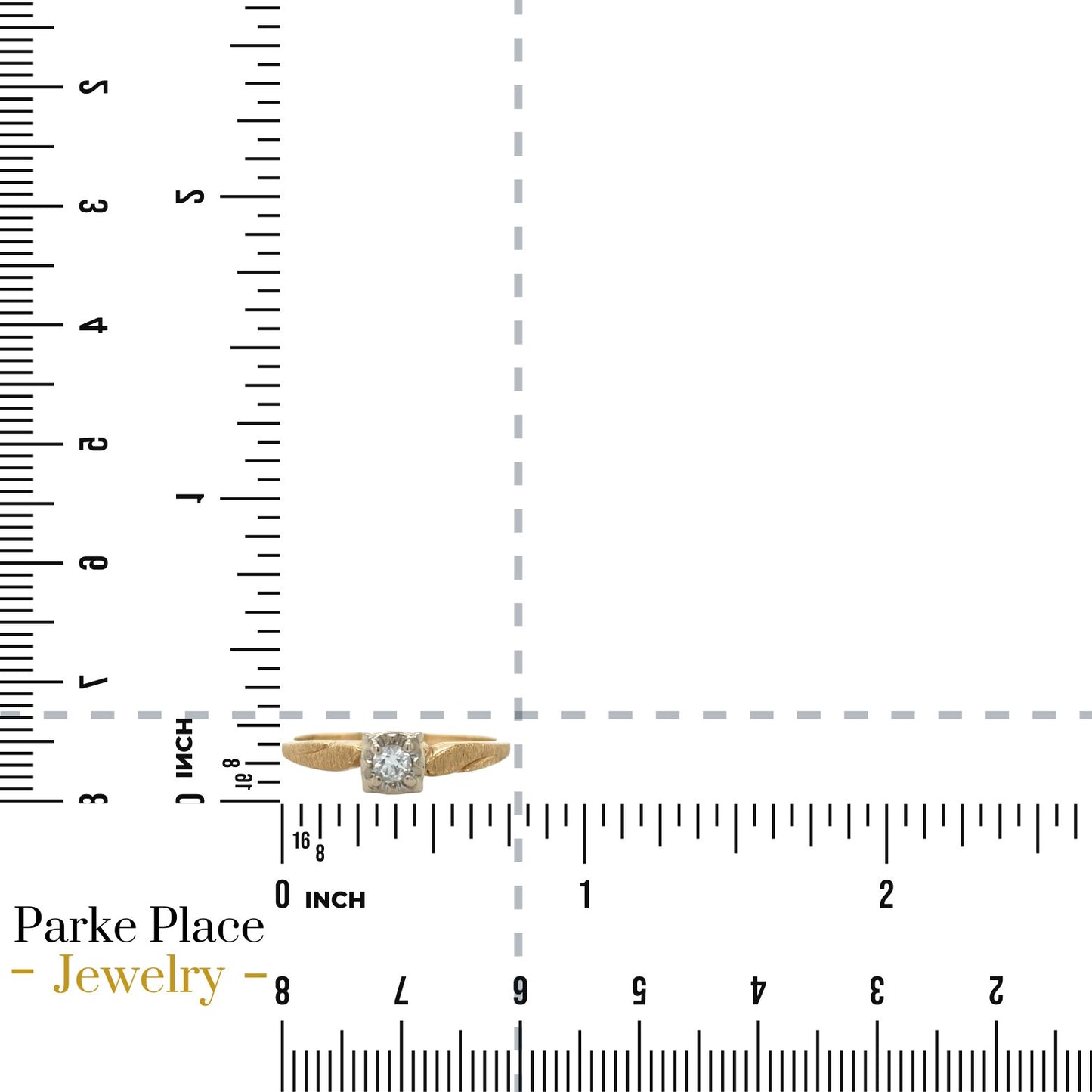 14k Yellow Gold 1/10ctw Diamond Size 6.75 Ring 1.9g