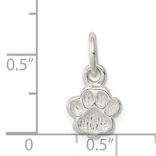 Sterling Silver Textured Paw Print Charm 925