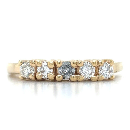 14k Yellow Gold 1/3ctw Diamond Size 6.25 Band Ring 2.9g