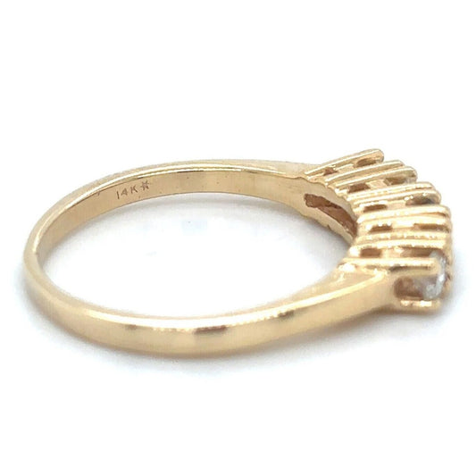 14k Yellow Gold 1/3ctw Diamond Size 6.25 Band Ring 2.9g