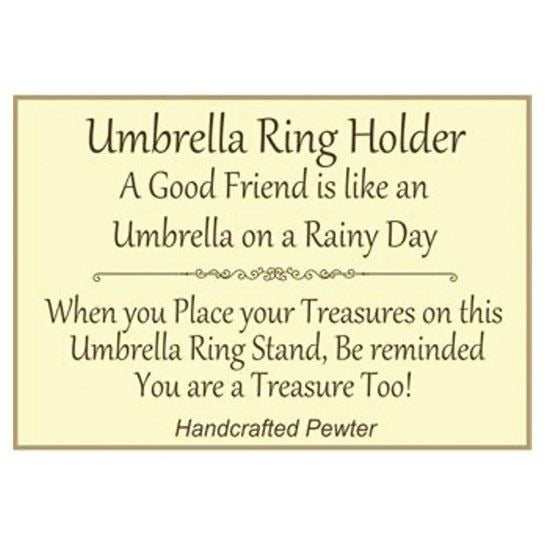 Umbrella Handcrafted Pewter Ring Holder Jewelry Stand