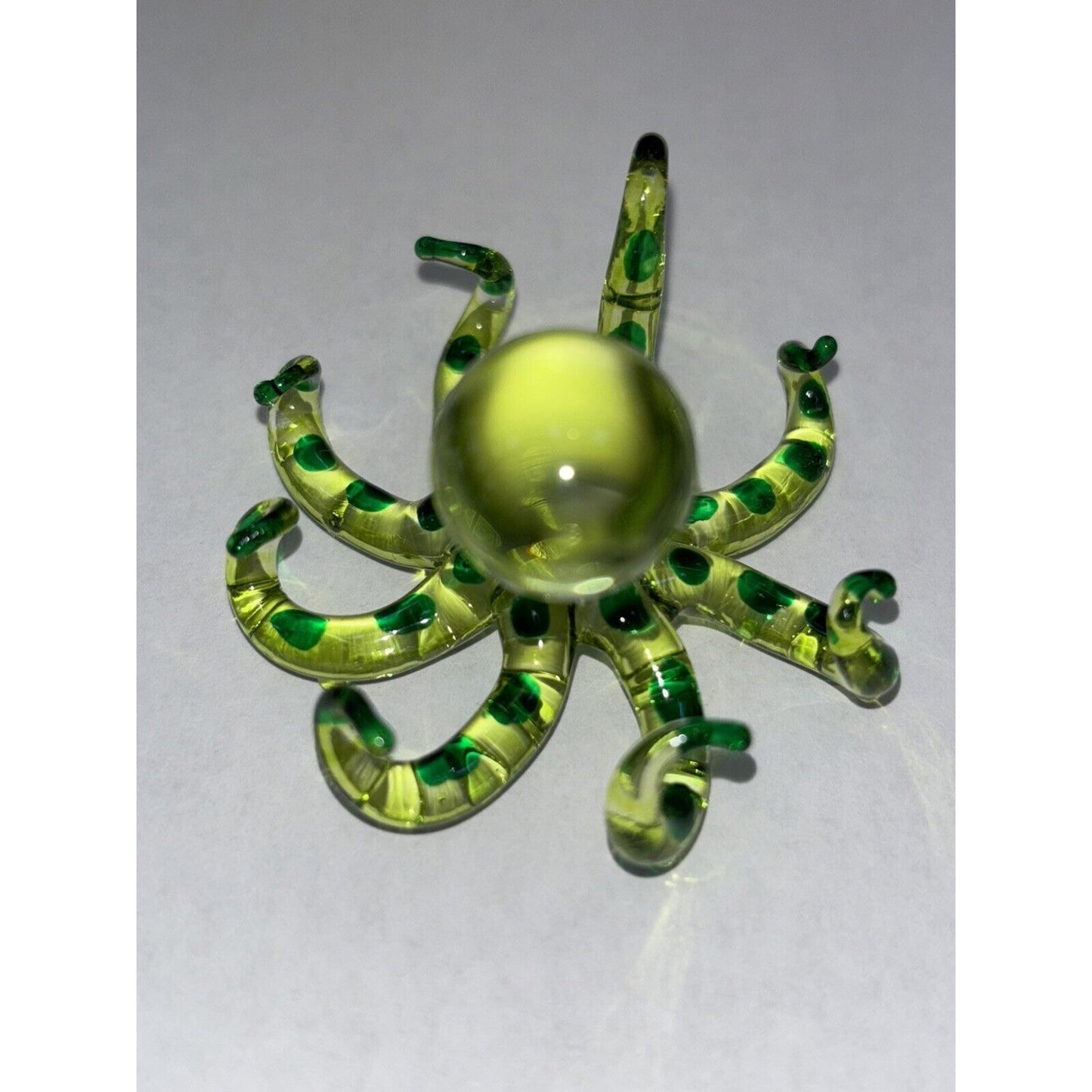 Octopus Figurine Green Hand Blown Glass Figurine Hand Blown Glass