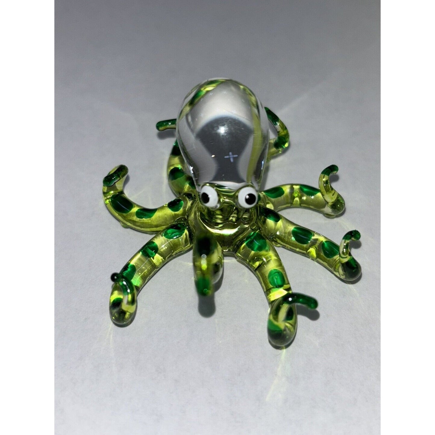 Octopus Figurine Green Hand Blown Glass Figurine Hand Blown Glass