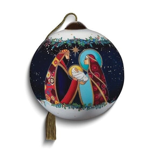 Neqwa Art Rejoice In His Glory by Paula Doherty Hand-painted Glass Ornament