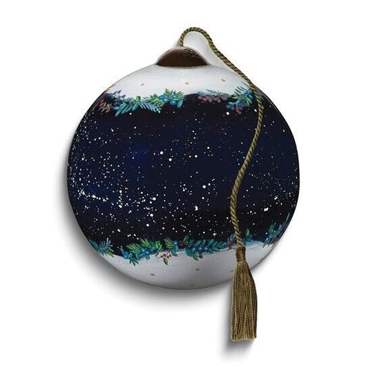 Neqwa Art Rejoice In His Glory by Paula Doherty Hand-painted Glass Ornament