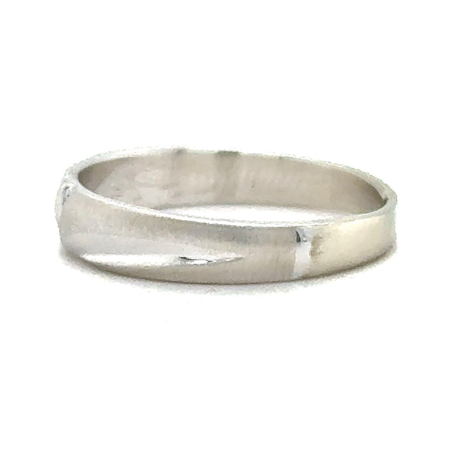 Diamond Accent 10k White Gold Wedding Band Ring 2.4g Size 7.75