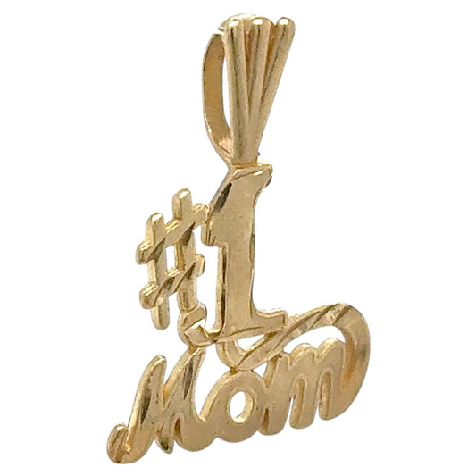 #1 MOM Pendant 14k Yellow Gold 0.8g