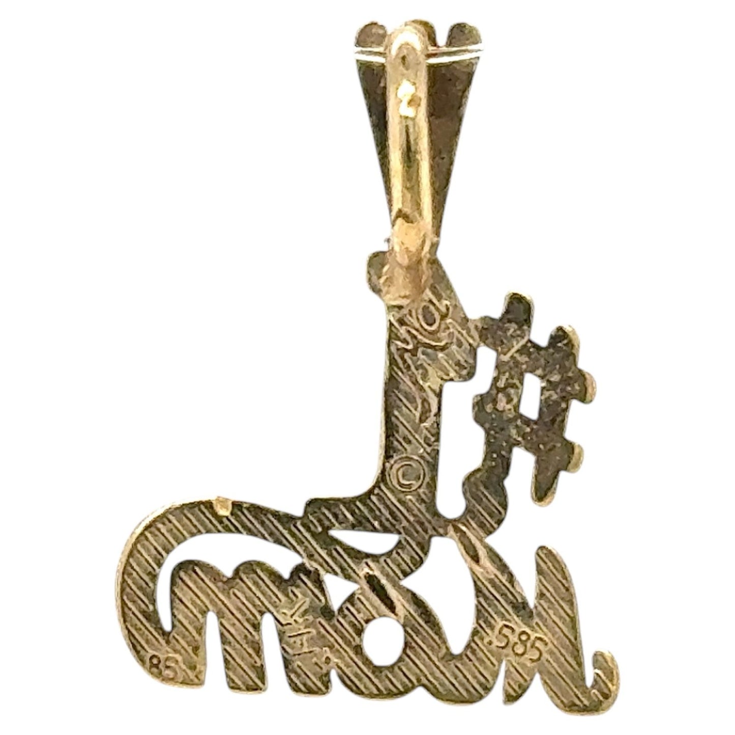 #1 MOM Pendant 14k Yellow Gold 0.8g