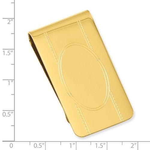 Gold-Plated Kelly Waters Money Clip With Oval Design Sleek & Elegant