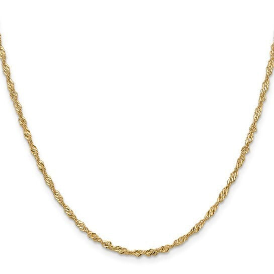 2mm Singapore Chain Bracelet Real Solid 10k Yellow Gold 8 Inch