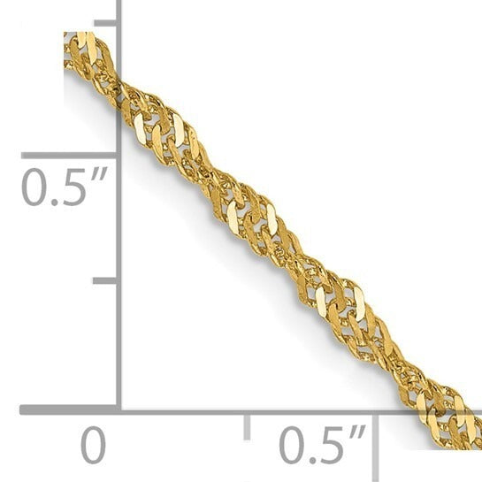 2mm Singapore Chain Bracelet Real Solid 10k Yellow Gold 8 Inch