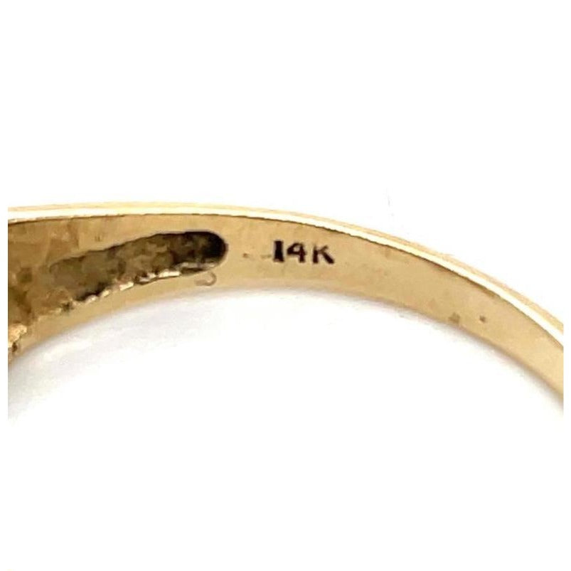 14K Yellow Gold Pearl Solitaire Heart Ring 1.9g Size 6