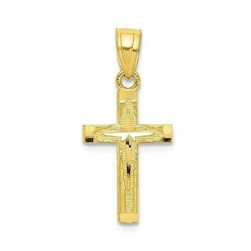 10k Diamond-Cut Cross Pendant