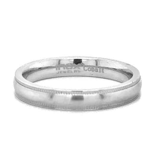 INOX Silver Tone Cobalt Classic 4mm Brushed Band Ring Band Ring Size 12