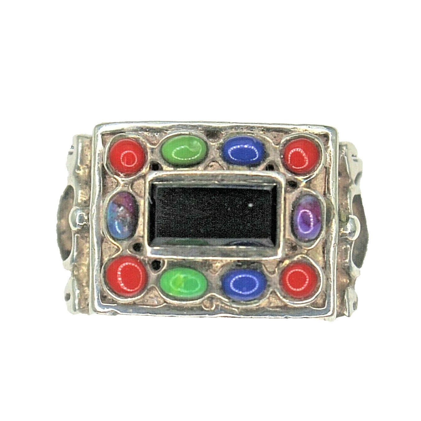 Sterling Silver Multi Gemstone Ring 8.2g Size 6