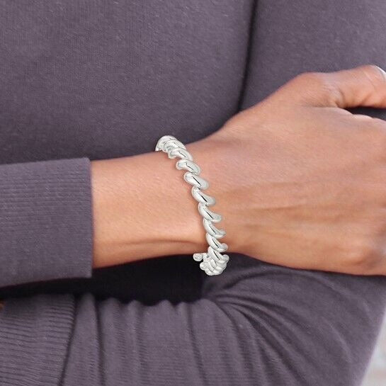 Sterling Silver 10mm San Marco 7 Inch Bracelet With Lobster Clasp